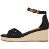 Tommy Hilfiger Donna Espadrillas Wedge Flag Criss-Cross Mid con Cinturino alla Caviglia, Nero (Black), 37