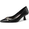 QUEEN HELENA Décolleté con Tacco Basso Scarpe a Punta Chiusa Casual Eleganti Donna K3490 (Nero Pu, Sistema Taglie Calzature EU, Adulto, Donna, Numero, Media, 40)