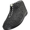 APREGGIO Pantofole Donna - Calde, Comode con Cerniera, Feltro di Lana e Imbottitura in Lana, per Interni ed Esterni, Pantofole Invernali - Nero - 37