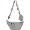 styleBREAKER Borsa a tracolla da donna a mezzaluna, 3 pezzi, tracolla con motivo, portachiavi, borsa 02012398