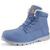 Mishansha Stivali da Neve Uomo Inverno Scarpe Pelliccia Donna Caldi Scarponcini Trekking Imbottiti Blue Oceano 41