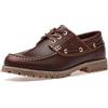SL-Saint Fatti a Mano Uomo Classico da Barca e da Ponte Scarpe Punta Moc Allacciate Pelle Pieno Fiore Moda (RossoMarrone, Adulto, Uomo, 41, Numero, Sistema Taglie Calzature EU, Larga)