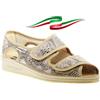 EMANUELA PANTOFOLE Emanuela Sandali donna regolabili ciabatte con strappi tomaia snake in cotone per anziani piedi gonfi made in italy 2025