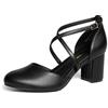 DREAM PAIRS Scarpe Tacco Donna da Sposa, Decollete con Tacco a Blocco, Eleganti e Comode Tacchi con Chiusura a Fibbia Regolabile,Size 40,Nero-Pu,SDPU26002W
