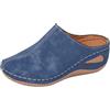 Generico Sandali Donna Eleganti Ortopediche Sandali Zeppa Pantofole da Esterno Leggere con Punta Chiusa E Suola Spessa da Donna Beige Scarpe con Zeppa Estive (Blue,37)