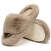 Chantomoo Pantofole da Donna in Memory Foam, per Camera da Letto, in Peluche, Comode, Foderate in Finta Pelliccia, Suola Antiscivolo, Pantofole Regalo alla Moda, Marrone Chiaro 36/37 EU
