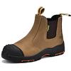 SAFEYEAR - Stivali da lavoro di sicurezza resistenti all'acqua, certificati CE, 8025 Free Sock S3 Site scarpe di sicurezza con peso leggero, Marrone