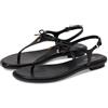 Michael Kors Sandalo infradito piatto Nori da donna, Nero, 35 EU