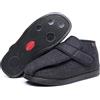 Generico Scarpe Diabetici Extra Larga Uomo Donna Pantofole Invernali Stivali Esterno per Piedi Gonfi Deformità Edema, Antiscivolo (Nero, Adulto, 48, Numero, Sistema Taglie Calzature EU, Larga)