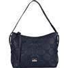 LAKCFSN Borsa a Mano Donna in Pelle PU Blu Scuro Trapuntata Effetto Puffy, Tote Bag Elegante per Tablet 10.9, Borsa a Spalla Strutturata Stile Nautico o Business, Ideale per Ufficio e Weekend