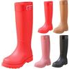 FGUUTYM Stivali di gomma da donna a gambo lungo - Stivali da pioggia alti impermeabili in gomma impermeabili antiscivolo scarpe da pioggia a mezza altezza stivali in gomma da lavoro, Colore: rosso, 39