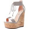 Castamere Donna Alto High Zeppa Piattaforma Tacco Heel Aperte sulla Punta Cinturino alla Caviglia Merletto Sandali Clear Dress 15 CM Heels