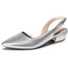 DREAM PAIRS Scarpe Slingback Donna Eleganti | Tacco Basso 3 cm, Punta Appuntita, Cinturino Regolabile, Soletta Imbottita e Suola Antiscivolo per Lavoro e Matrimonio