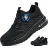Ayqyc Scarpe Antinfortunistiche Uomo Donna Leggere Scarpe da Lavoro Traspiranti Antiscivolo Comode Scarpe Sicurezza con Punta in Acciaio Regolazione Rapida dei Lacci