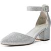 DREAM PAIRS Scarpe Tacco Pump per Donna Comode Eleganti Scarpe Décolleté con Tacco Grosso e Punta,Size 40,Argento/Glitter,ANNEE