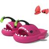 Zureto Angler Fish Shark Slides, Cloud AnglerFish Slides, Sandali originali Shark, Super Soft Glow In The Dark, Rosa rosso, 42/43 EU