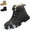 NACKINg Scarpe Antinfortunistiche Invernali Uomo Donna Impermeabili Scarpe da Lavoro con Imbottitura Calda Stivali di Sicurezza Antiscivolo Lacci con Bottoni, Grigio, EU 45