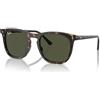 Ray-Ban Occhiali da sole quadrati RB2210 per uomo per donna, Avana / Verde, Standard