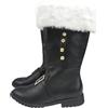 Gyaimxfu Stivali Natale in Peluche Stivali Da Babbo Natalizi Cosplay Comodità Scarpe Tinta Unita Medievali in Peluche Con Punta in Pelle PU E Scarpe Da Neve per Natalizio