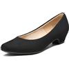 DREAM PAIRS Decollete Donna Tacco Basso,Camoscio/Nero,39