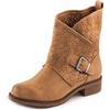 Toocool Stivali Donna Bassi Biker Motociclista Anfibi Fibbia Traforati G630 [40,Camel]