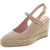 Lroey Reoly Scarpe Slingback da Donna, Espadrillas Zeppa Moda Décolleté Tacco Alto Appuntito con Plateau Beige Numero 37 EU