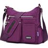 NOTAG Borsa a Tracolla da Donna, Borsa Tracolla Multitasche in Nylon Impermeabile Grande Borsa a Spalla Donna (Violetta)
