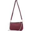 modamoda de - T237 - Borsa a tracolla piccola in pelle, Bordeaux/Viola, s