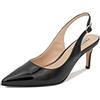 QUEEN HELENA Scarpe Eleganti con Tacco Basso a Spillo Decollete a Punta Chiusa Donna K3148 (K3157 Nero, numeric_35)