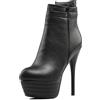 Bviennic Donna Punta Rotonda Vestito Tacco A Spillo Plateau Polacchine Serata Moda Tacco Alto Stivaletti Warm Sposa Scarpe Nero Numero 40 EU-41Cn