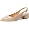 QUEEN HELENA Décolleté con Tacco Basso Scarpe Eleganti a Punta Chiusa con Cinturino Donna ZM9323 (Nude Patent, Sistema Taglie Calzature EU, Adulto, Donna, Numero, Media, 37)