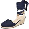 DREAM PAIRS Sandali Espadrillas con zeppa | Sandali con zeppa e plateau, comodi sandali aperti con soletta imbottita e fibbia con cinturino alla caviglia