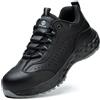 ISOOUS Scarpe Antinfortunistiche Uomo Donna Antiscivolo Scarpe da Lavoro Comode Leggere Scarpe Sicurezza Traspiranti Nero 36