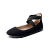 DREAM PAIRS Ballerine Scarpe Basse da Donna Ballerine Comode con Cinturino alla Caviglia NERO-US SOLE_STRETCHY Taglia 40.5EU/9US
