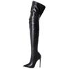 Ulalaza Stivali da donna in pelle da donna sopra gli stivali allungati gambe sexy stivali tacchi alti stivali invernali con cerniera a punta per il matrimonio e vocazione