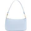 NIUEIMEE ZHOU Borsa a tracolla da donna in pelle vegana retrò, classica, con chiusura a cerniera, Azzurro chiaro, Taglia unica, Borsa a tracolla