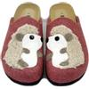 BioNatura Pantofole Donna invernale in Feltro Lana Rosa con Riccio, Made in Italy, 12RICCIO