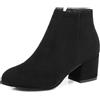 Bviennic Donna Tacco a Blocco Stivali con Cernieras Tacco Medio Stivaletti Chiuse Davanti Zip Semplici Quotidiana Boots, G59004Fw Nero Numero 34 EU