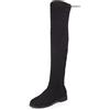 Ulalaza Stivali alti ginocchini eleganti da donna Stivali alti artificiali in pelle scamosciata artificiale Inner punta a punta con cerniera a medio tallone gambe gambe per camminare per camminare