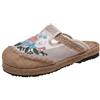 POPOTI Pantofole Estive,Sandali Stile Etnico Scarpe Ricamate Donne in Tessuto Pantofole Lino Stile Retrò Hanfu Scarpe (Blu Rosa, Adulto, Donna, 38, Numero, Sistema Taglie Calzature EU, Stretta)