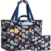 NEWIROVE Borsa Mare Grande Borsa Spiaggia Donna XXL Famigli Impermeabile Beach Bag Con Zip Pieghevole Borsa Da Spiaggia Multitasche Tote Bag Per Viaggio, Vacanza. 50L, Foglie nere