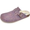 JOMIX Ciabatte Donna Invernali Sabot con Pelo Calde Pantofole Eleganti Ragazza Punta Chiusa con Pelliccia Sintetica ES2406 Viola, 40