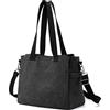 DOURR, Borsa Hobo da donna in tela, a tracolla, con scomparti multipli, Large