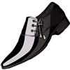 LanfengEU Scarpe Eleganti da Uomo Oxford Scarpe da Uomo in Pelle Verniciata Slip on Mocassini Piatti Scarpe Eleganti da Cerimonia a Punta