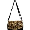 Modarno Borsa a tracolla in pelle bovina Cavallino, borsa a tracolla in vera pelle da donna (Leopardo piccolo)