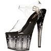 Pleaser Stardust-708t, Tacchi Sandali Donna, Clr Blk Clr, 36 EU