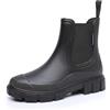 DRECAGE Stivali Pioggia Donna Impermeabile Antiscivolo Stivali Chelsea Corti da Donna Comode Stivali di Gomma Giardinaggio Scarpe Nero 38