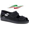 EMANUELA PANTOFOLE Emanuela Sandali donna regolabili con strappi tomaia in leggera cotone ideale piedi gonfi modello 66 made in italy 2025 (nero, Sistema Taglie Calzature EU, Adulto, Donna, Numero, Media, 39)