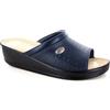 MEDICAL COMFORT Zoccoli Sabot Pantofole Scarpe di Pelle, Donna, Blu, EU 39