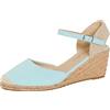 Lora Dora Sandali con zeppa in iuta da donna con memory foam, tacco medio a slingback, espadrillas di moda con cinturino alla caviglia, scarpe estive, Verda Menta, 37 EU